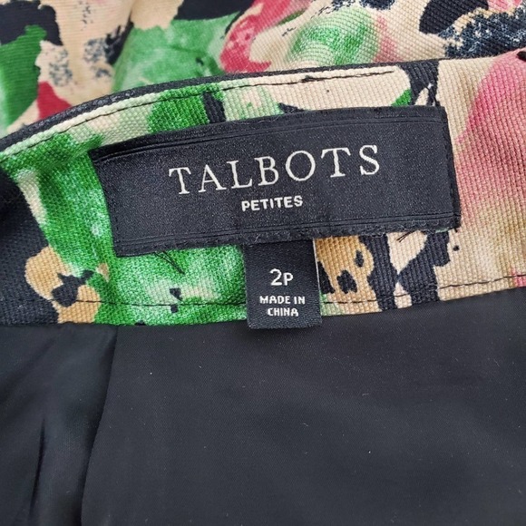 Talbots Petites Women Floral Business Casual Nature Zip Closure Skirt Size 2P - Picture 6 of 9